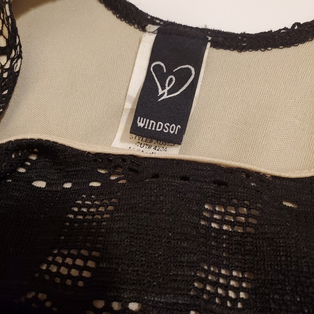 Windsor Black Lace Mini Dress w/see-Through Arms - Picture 5 of 5